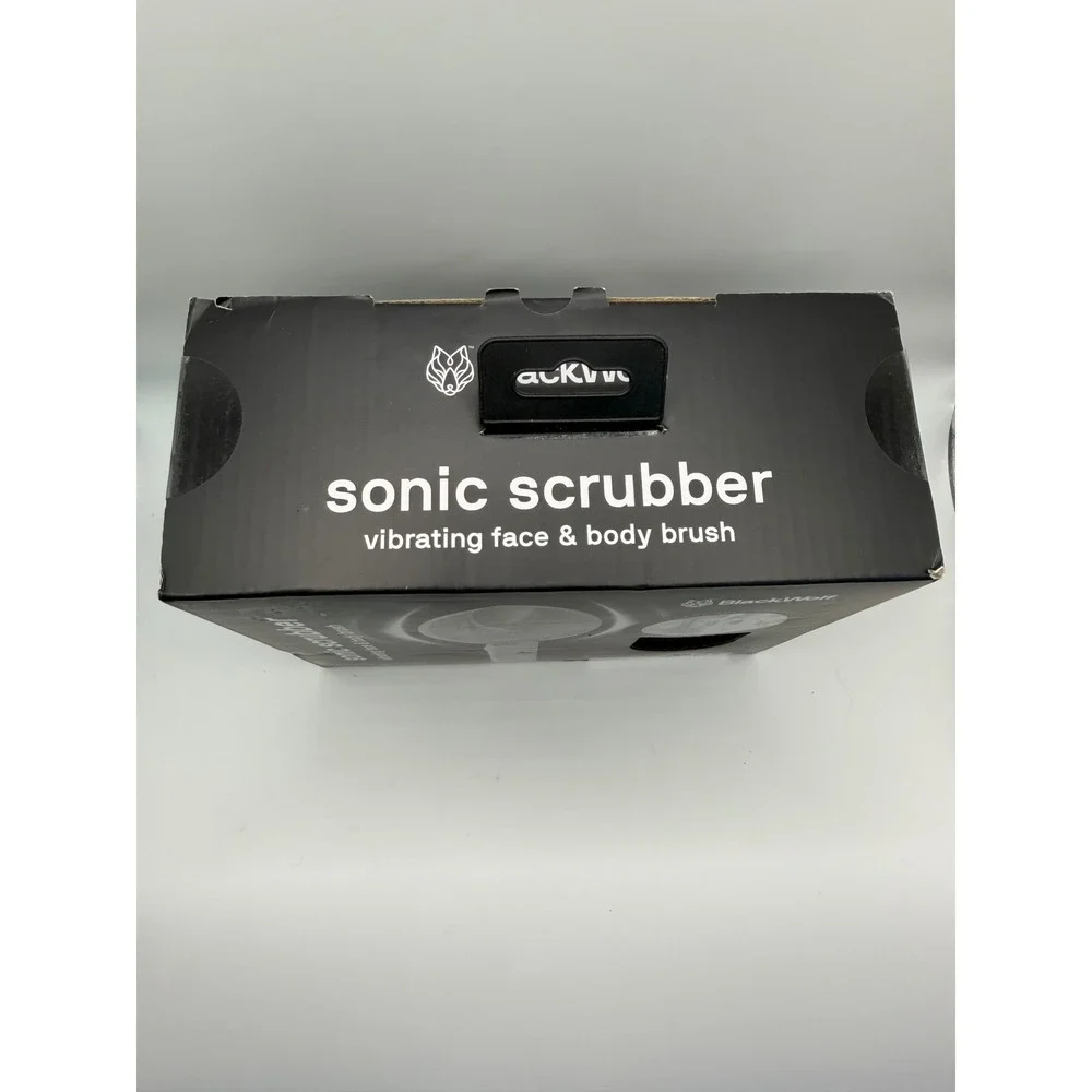 BlackWolf Sonic Scrubber Vibrating Face Body Brush SSRB1006 Charcoal Silicone